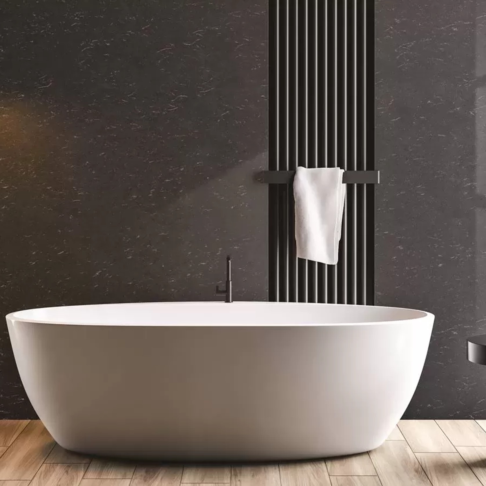 Cascade Black Solid Surface by Hanex gallery detail image