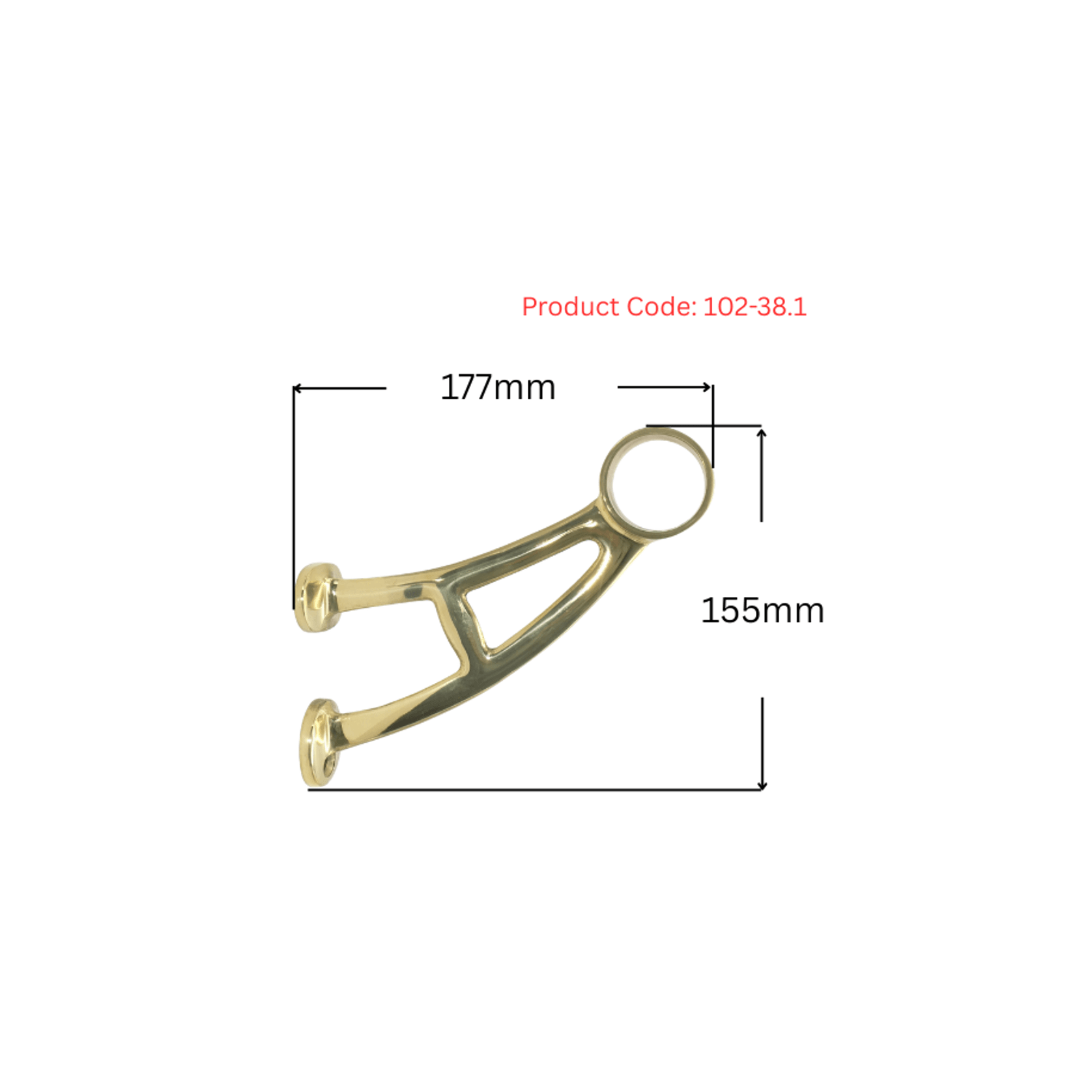 102 Brass Footrail Bracket gallery detail image
