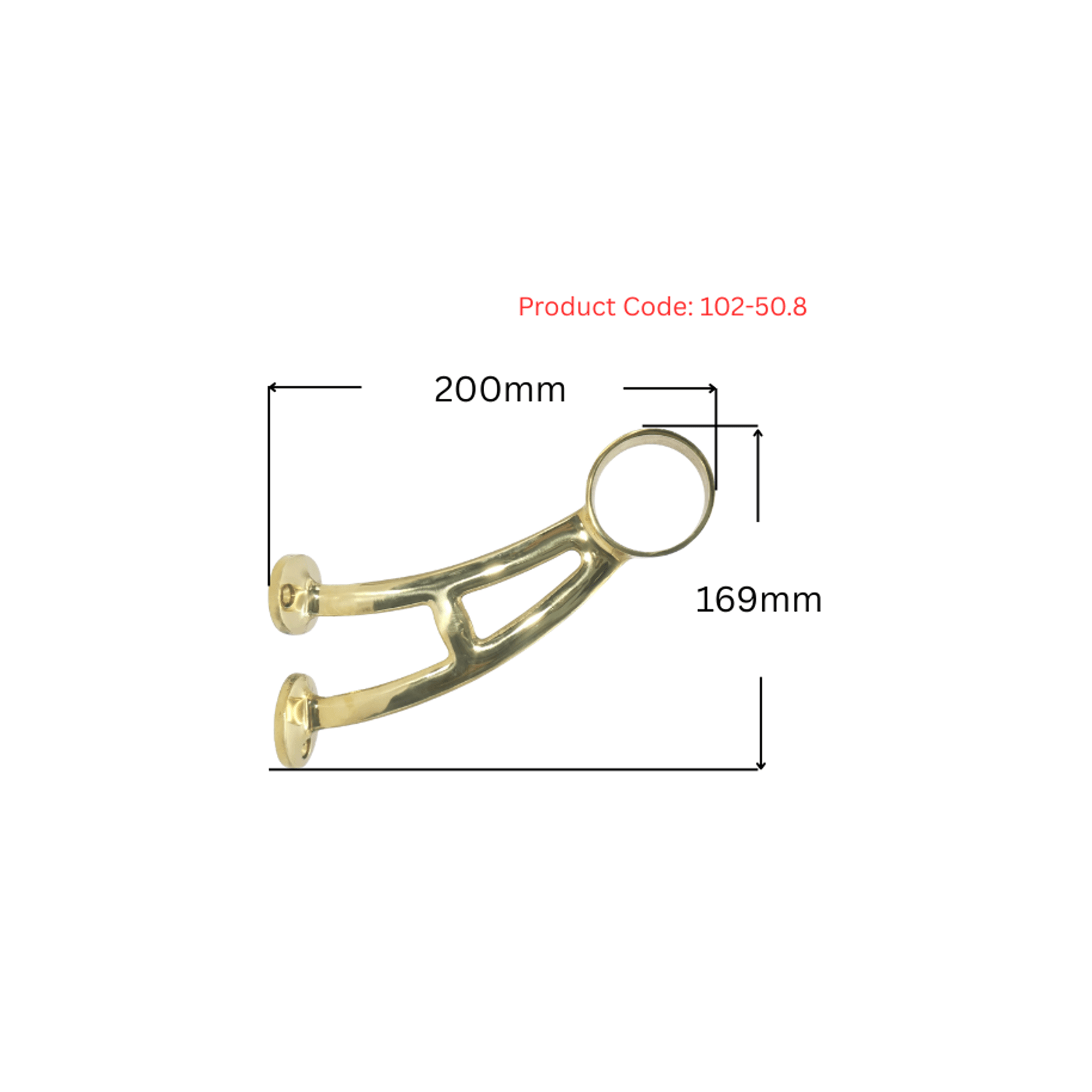 102 Brass Footrail Bracket gallery detail image