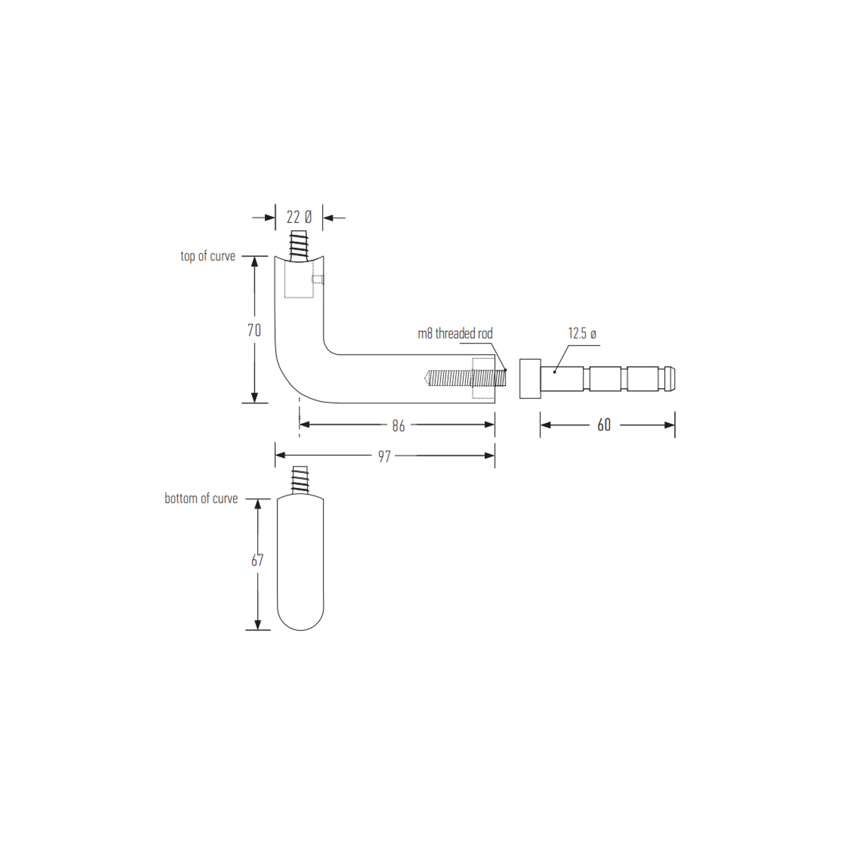 HB595 Stair Rail Bracket gallery detail image
