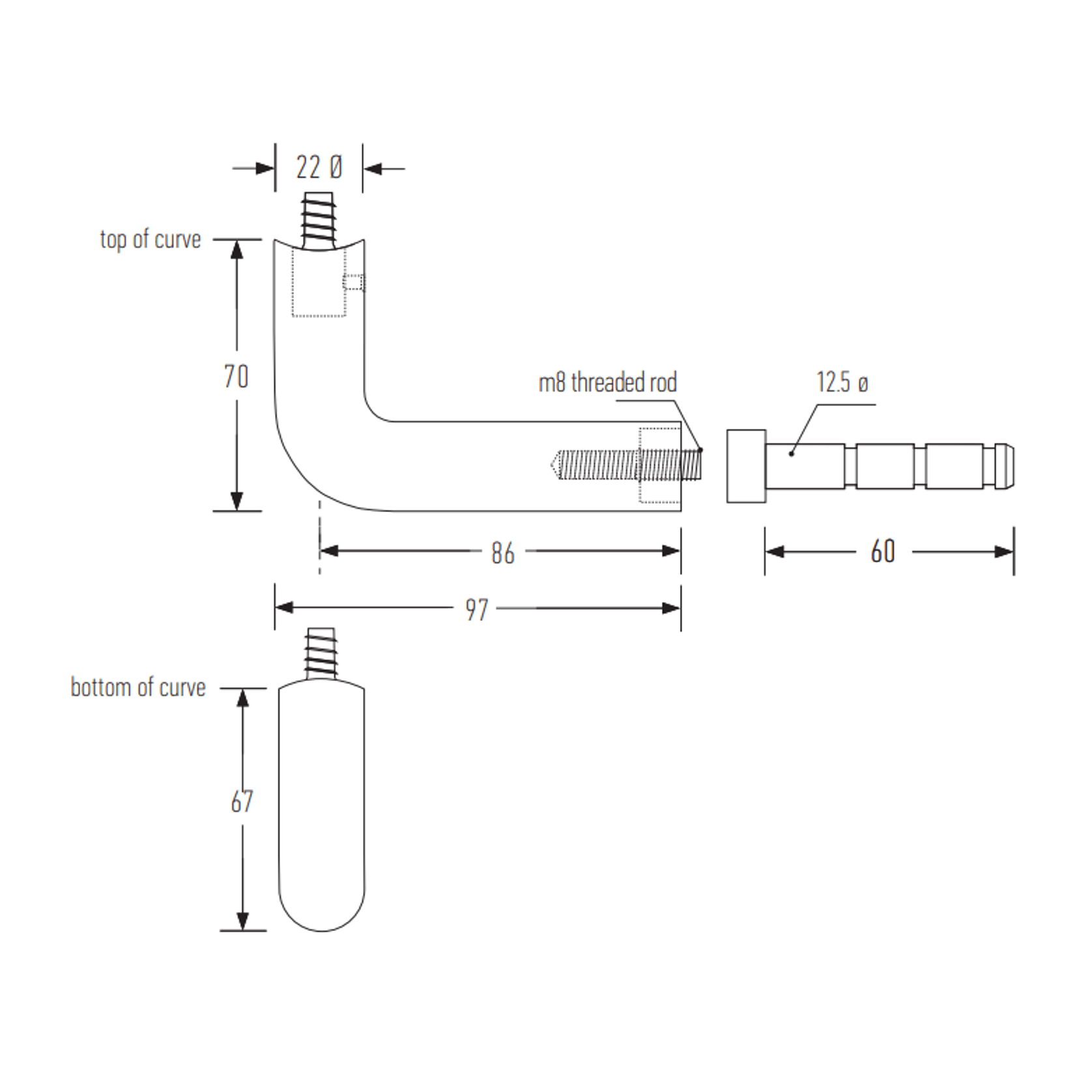 HB595 Stair Rail Bracket gallery detail image