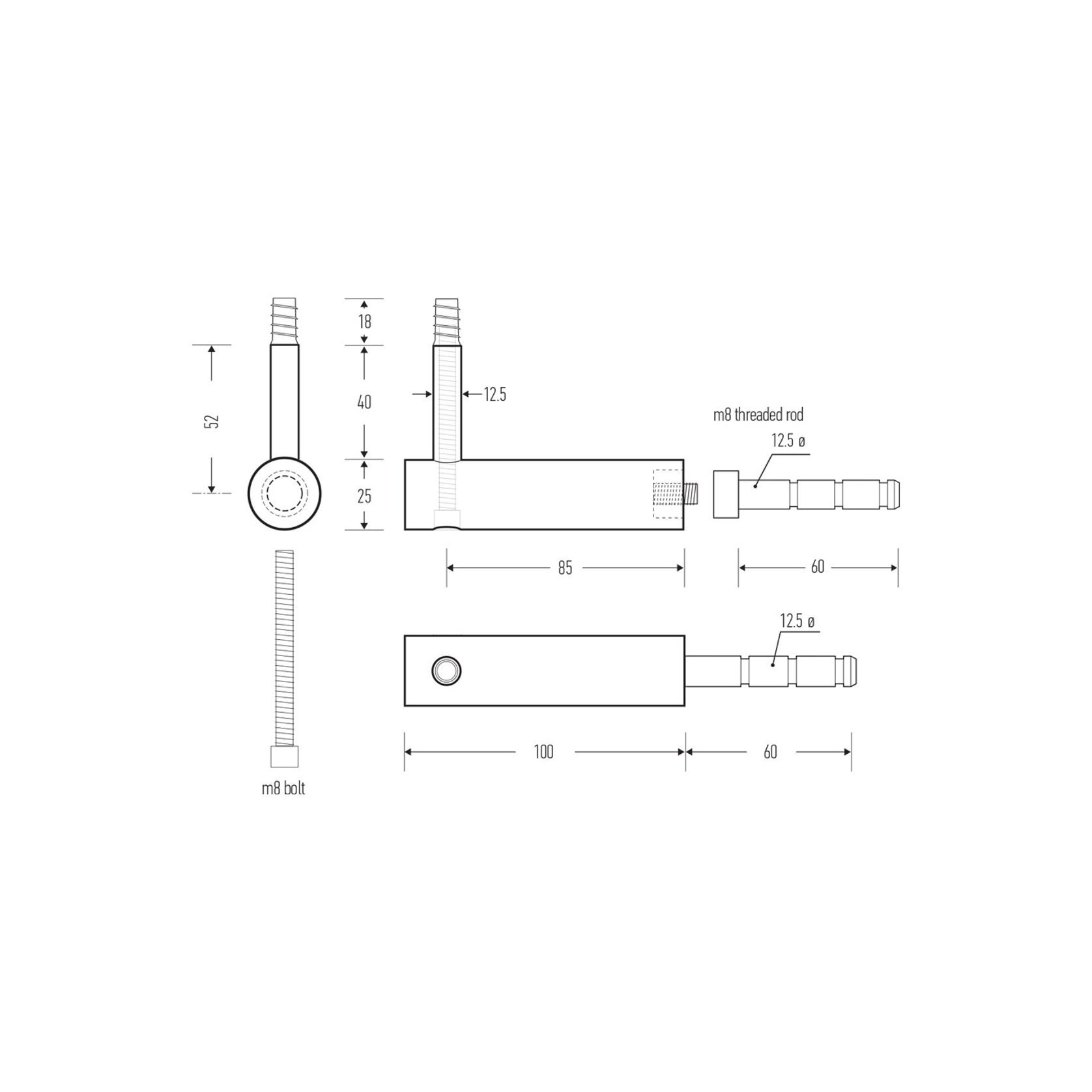 Halliday & Baillie Round Stair Rail Bracket HB520 gallery detail image
