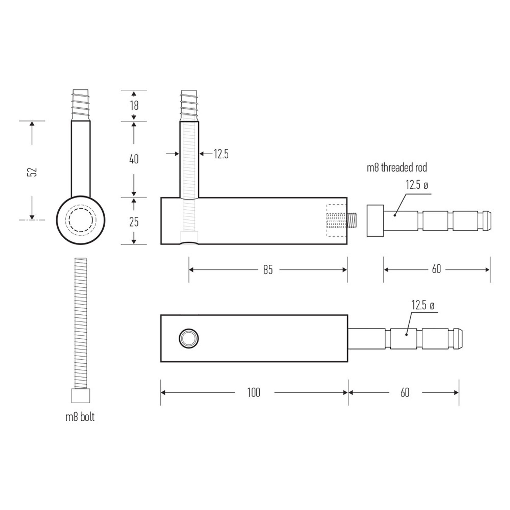 Halliday & Baillie Round Stair Rail Bracket HB520 gallery detail image