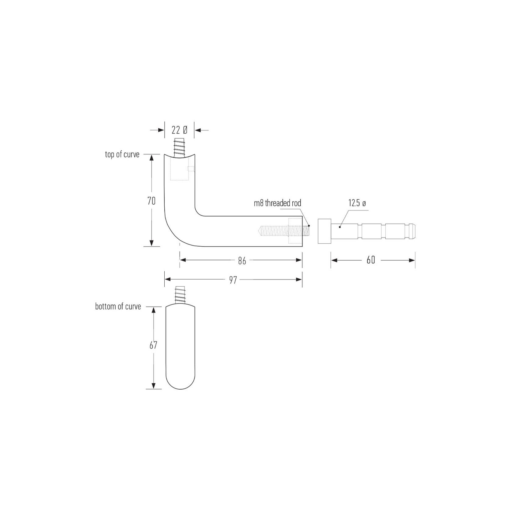 Halliday & Baillie Aluminium D Stair Rail Bracket HB595 gallery detail image