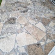 Platinum Tumbled Travertine 20mm | Random Flagstone gallery detail image