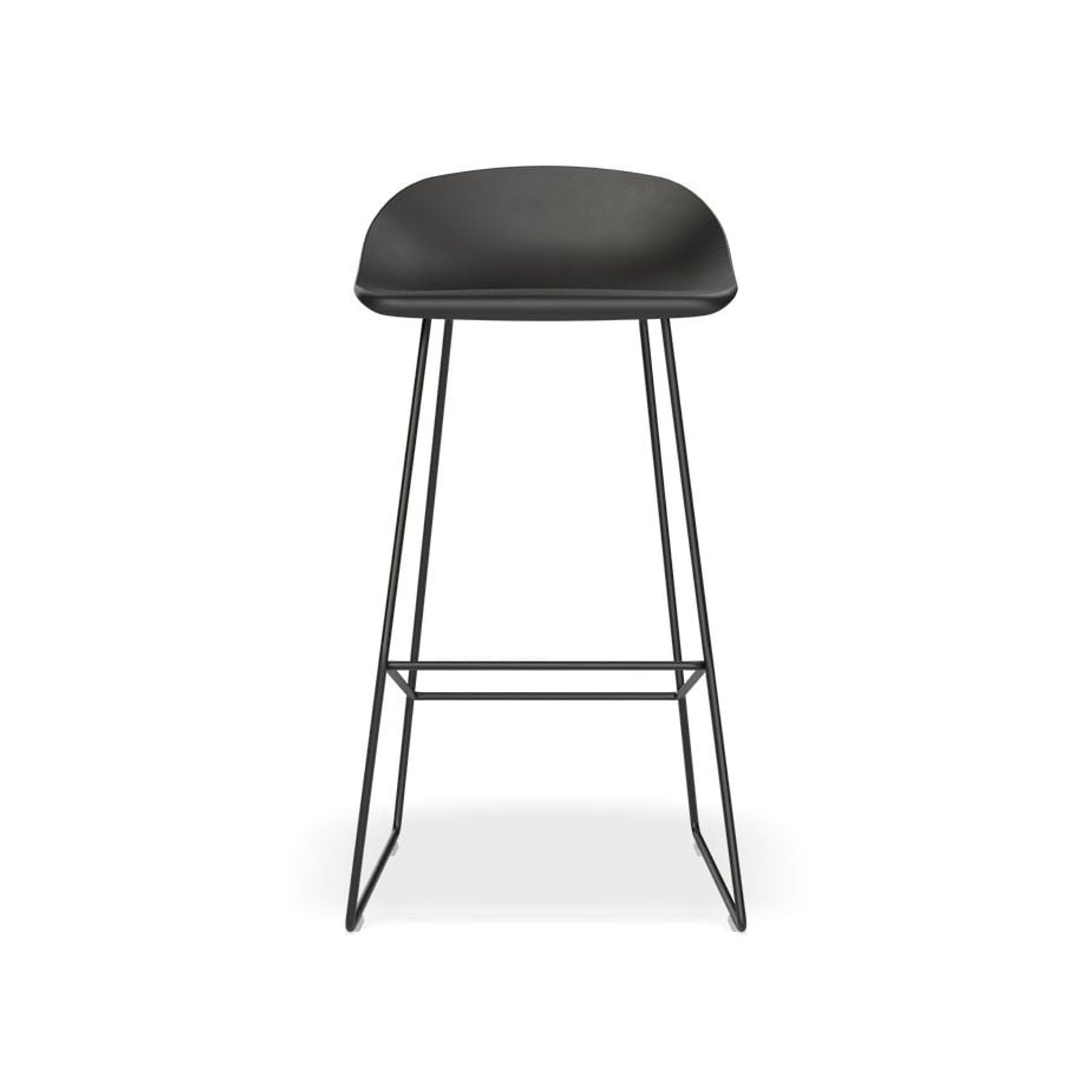 Pop Stool Black Frame and Black Shell Seat gallery detail image