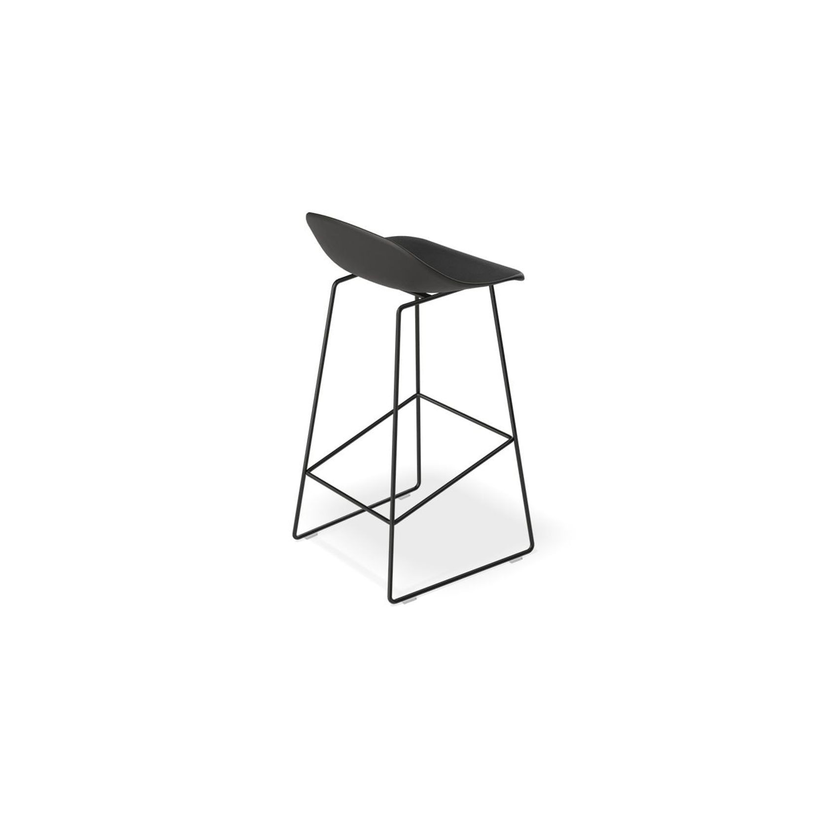 Pop Stool Black Frame and Black Shell Seat gallery detail image