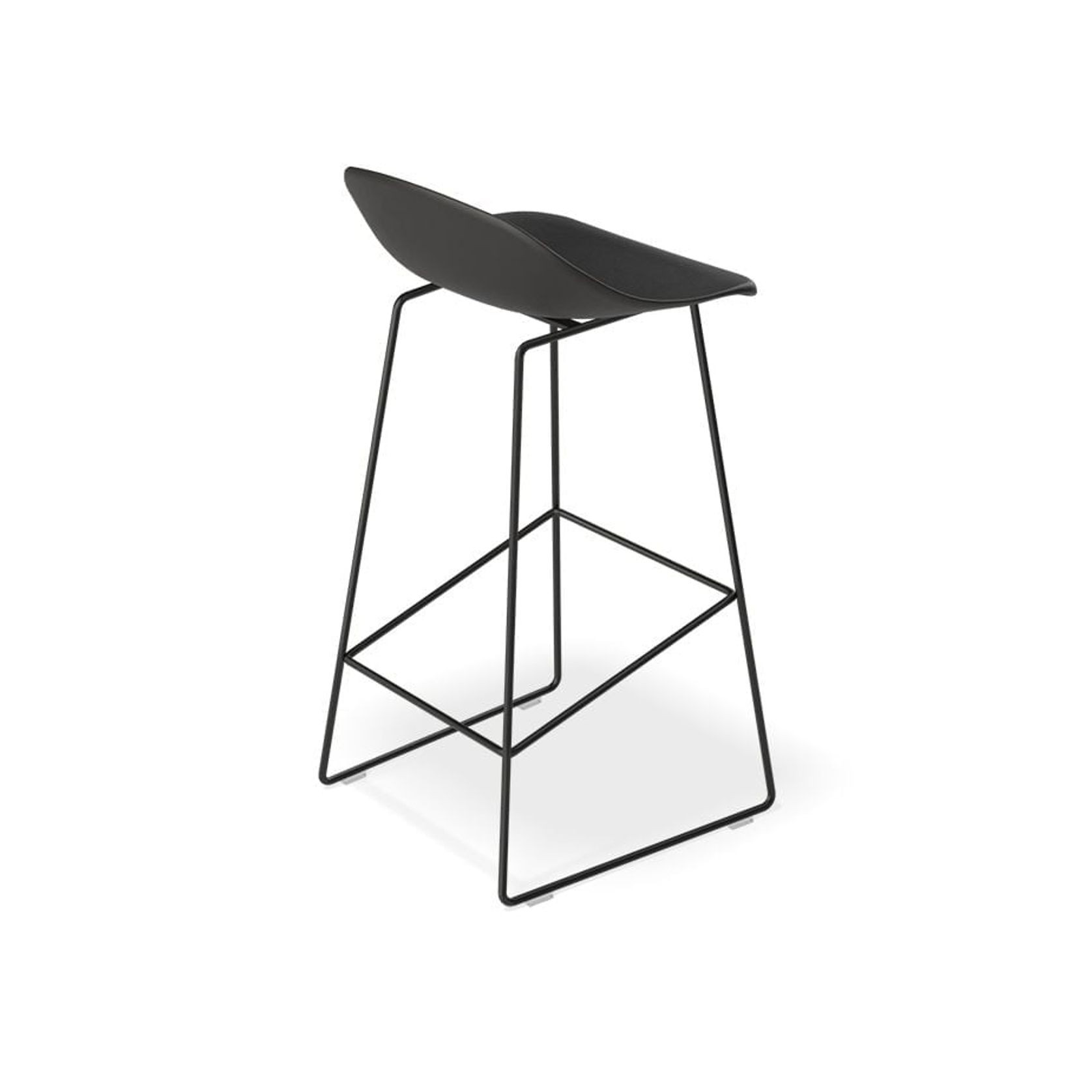 Pop Stool Black Frame and Black Shell Seat gallery detail image