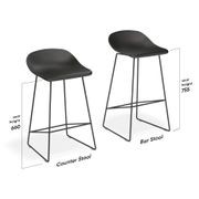 Pop Stool Black Frame and Black Shell Seat gallery detail image