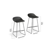 Pop Stool with Black Frame and Fabric Grey Seat gallery detail image