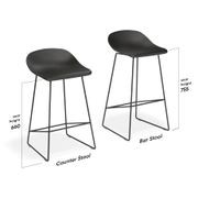 Pop Stool Black Frame and Black Shell Seat gallery detail image