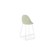Pebble Mint Green Stool Shell Seat - Counter Stool 65cm Seat - Black Base gallery detail image