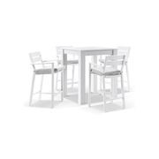 Santorini Aluminium Square Bar Table with 4 Bar Stools gallery detail image