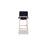 Ara Stool - Natural - Black Shell - Kitchen Bench Seat Height 65cm  - Black Seat - Natural Ash legs gallery detail image