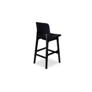 Ara Stool - Black - Black Pad - Bar Bench Seat Height 74cm  - Black Seat - Black Ash legs gallery detail image