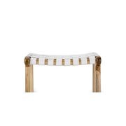 Lazie Leather Strapping Bar Stool | 66cm | Teak & White gallery detail image