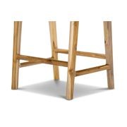 Lazie Leather Strapping Bar Stool | 66cm | Teak & White gallery detail image