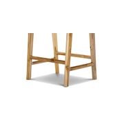 Lazie Leather Strapping Bar Stool | 66cm | Teak & White gallery detail image