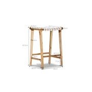 Lazie Leather Strapping Bar Stool | 66cm | Teak & White gallery detail image