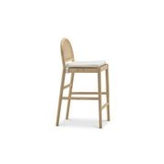 Estelle Rattan Arch Barstool | Cream Bouclé & Natural gallery detail image