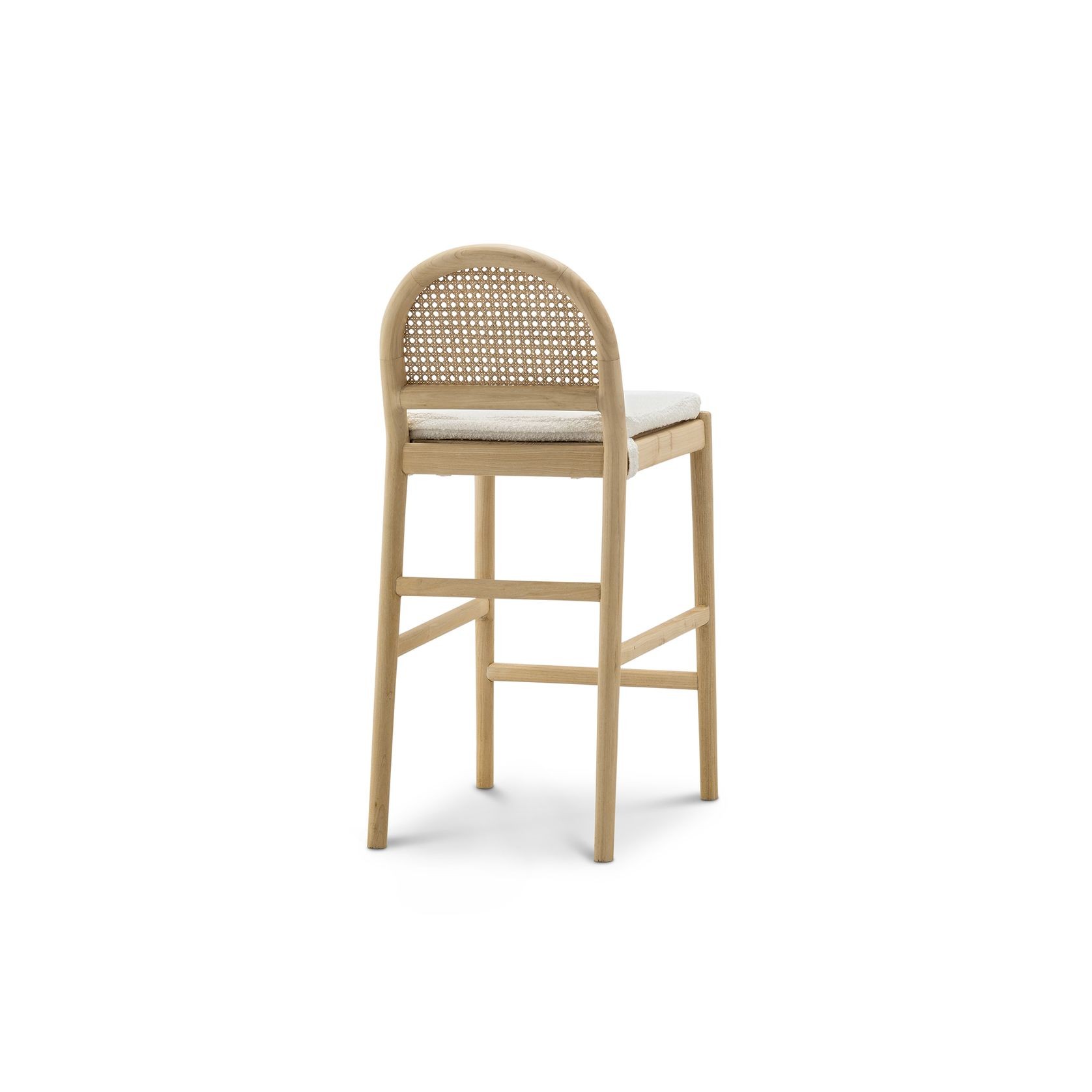 Estelle Rattan Arch Barstool | Cream Bouclé & Natural gallery detail image