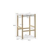 Wes Wide Leather Strap Barstool | 65cm | White gallery detail image