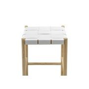 Wes Wide Leather Strap Barstool | 65cm | White gallery detail image