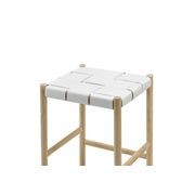 Wes Wide Leather Strap Barstool | 65cm | White gallery detail image