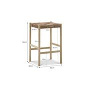 Wes Wide Leather Strap Barstool | 65cm | Taupe gallery detail image