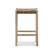 Wes Wide Leather Strap Barstool | 65cm | Taupe gallery detail image