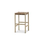 Wes Wide Leather Strap Barstool | 65cm | Taupe gallery detail image