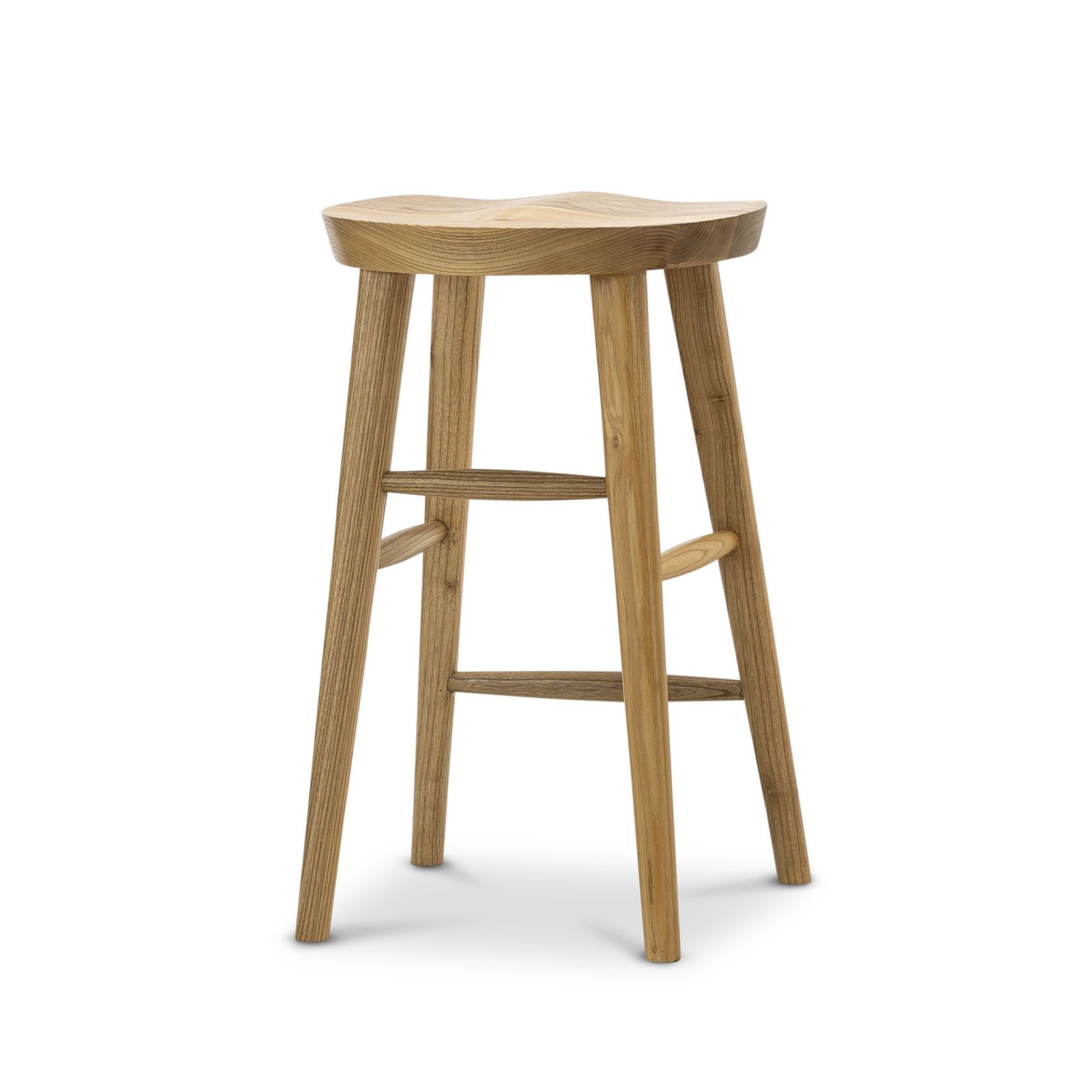Kuni Tractor Seat Solid Barstool | 65cm | Natural gallery detail image
