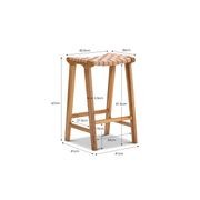 Casey Woven Leather Barstool | 66cm | Nude Tan gallery detail image
