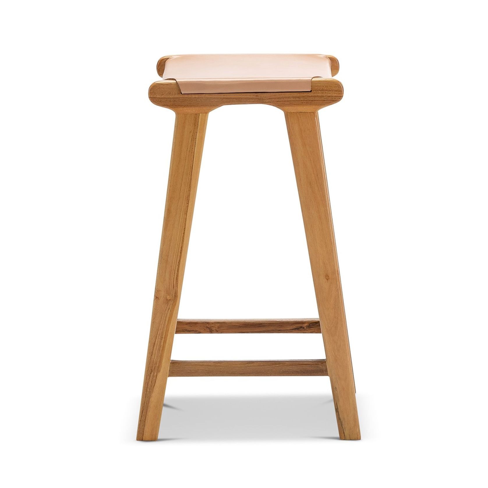 Casey Flat Leather Barstool | 66cm | Nude Tan gallery detail image