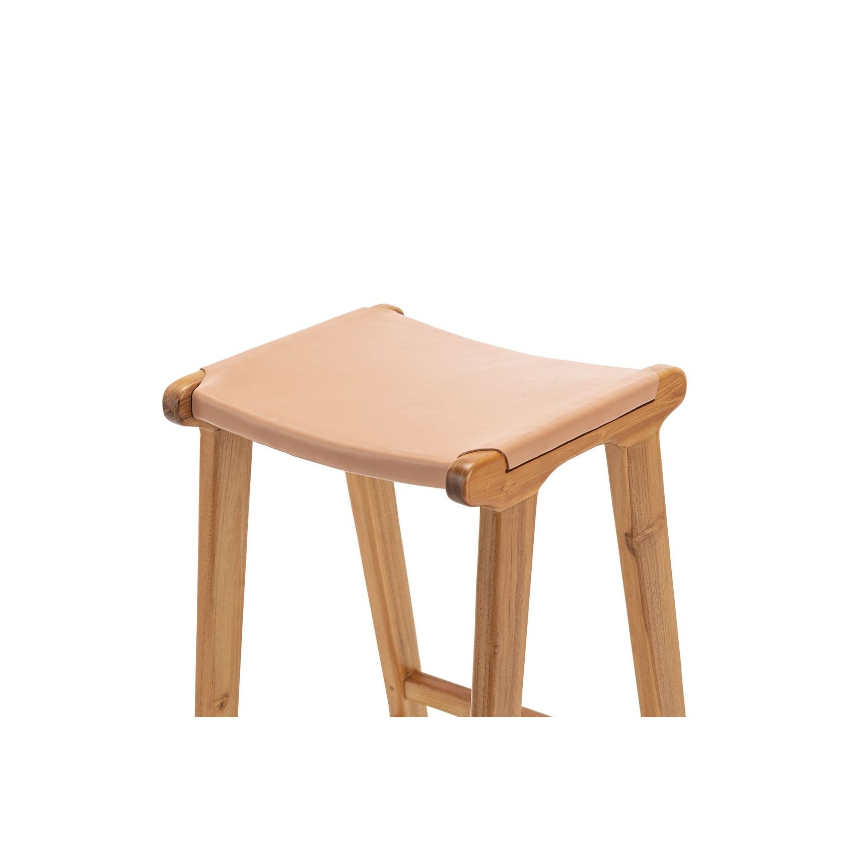 Casey Flat Leather Barstool | 66cm | Nude Tan gallery detail image