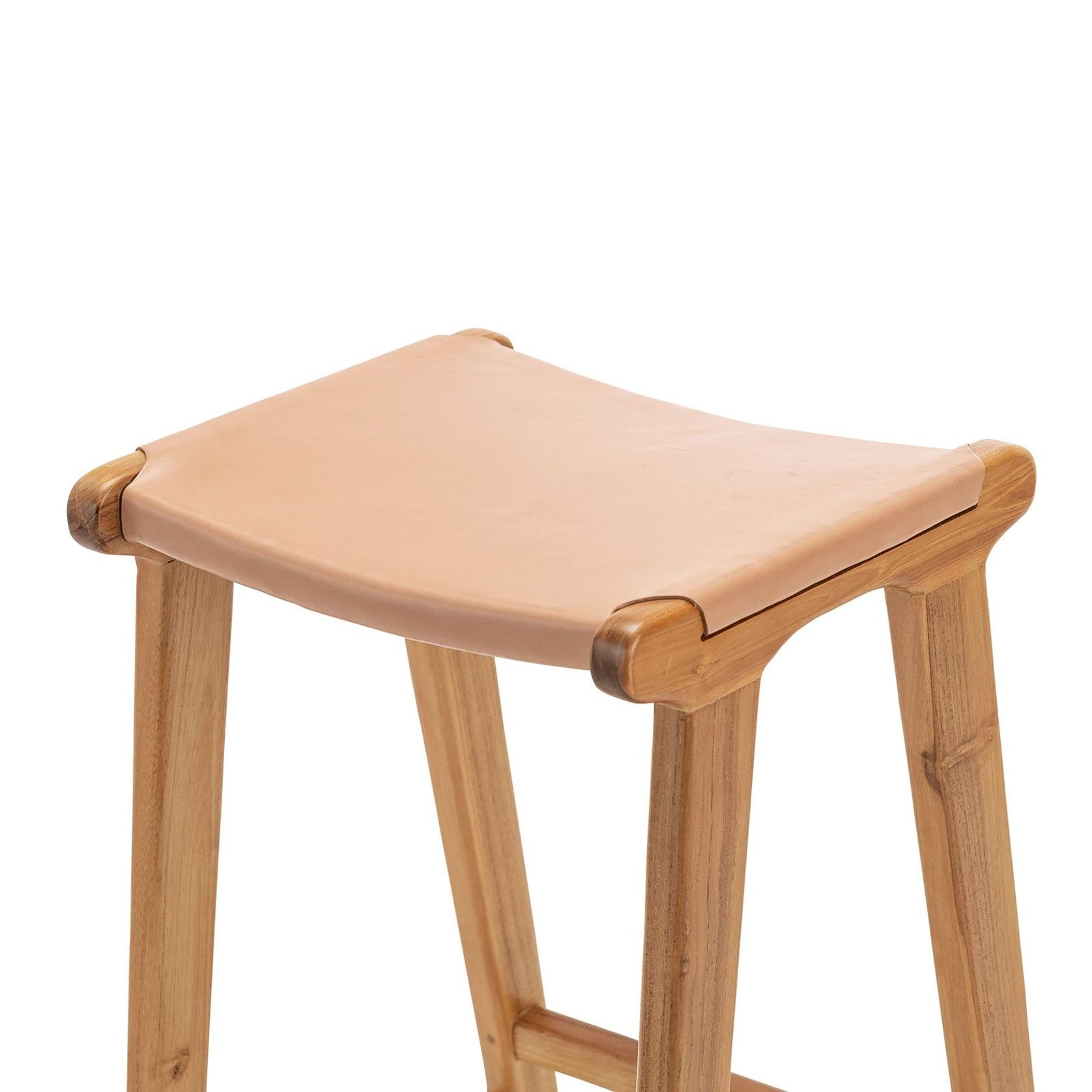 Casey Flat Leather Barstool | 66cm | Nude Tan gallery detail image