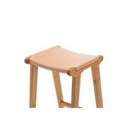 Casey  Flat Leather Barstool | 66cm | Nude Tan gallery detail image