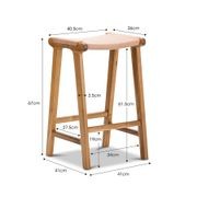 Casey Flat Leather Barstool | 66cm | Nude Tan gallery detail image