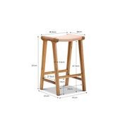 Casey Flat Leather Barstool | 66cm | Nude Tan gallery detail image
