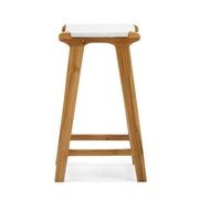 Casey Flat Leather Barstool | 66cm | White gallery detail image