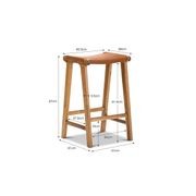 Casey 67cm Flat Leather Barstool | Coco Tan gallery detail image