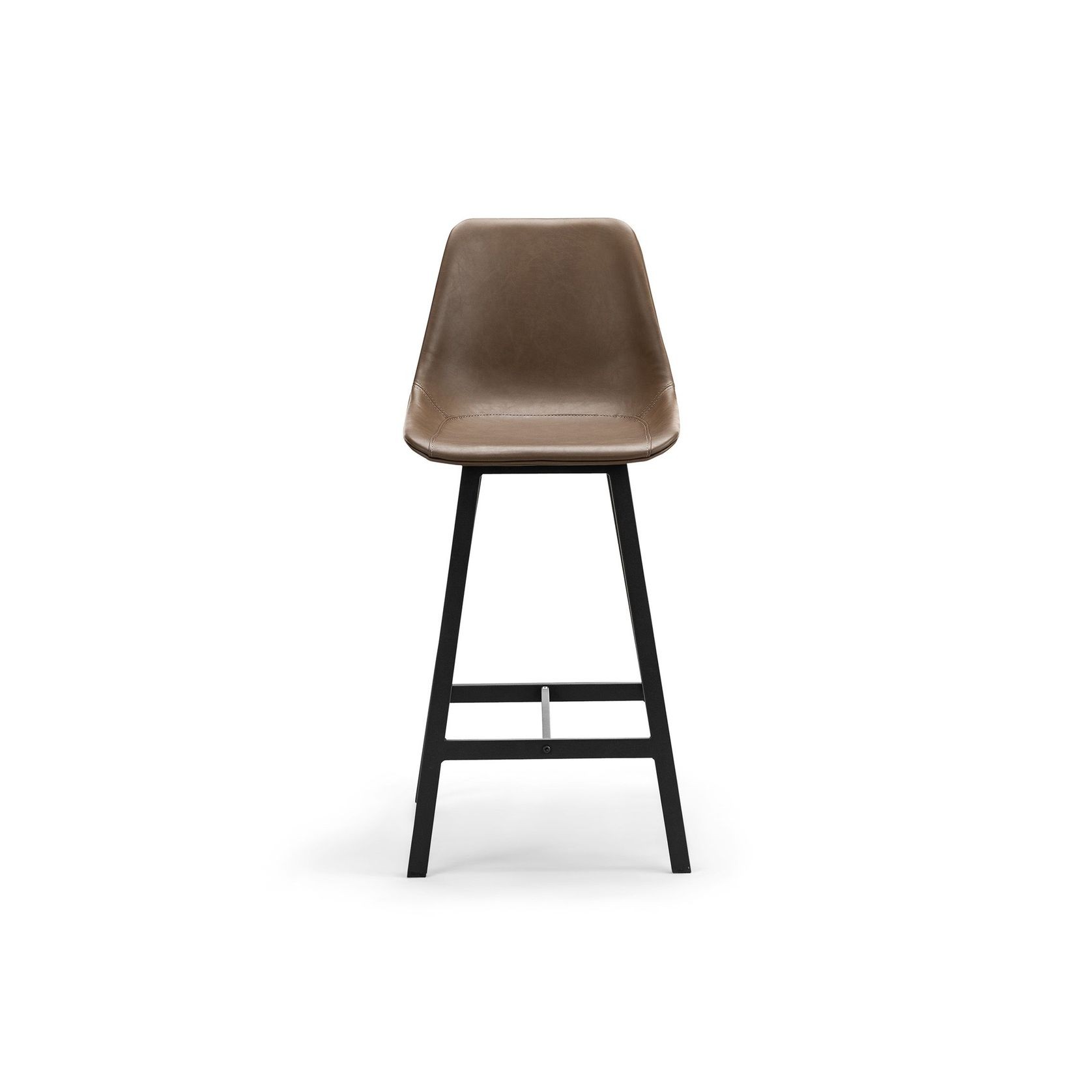 Hanns Mocha Brown Vegan Leather 67cm High Back Barstool | Set of 2 gallery detail image