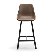 Hanns Mocha Brown Vegan Leather 67cm High Back Barstool | Set of 2 gallery detail image