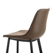 Hanns Mocha Brown Vegan Leather 67cm High Back Barstool | Set of 2 gallery detail image