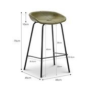 Brandon Vegan Leather Barstool | Set of 2 | Vintage Green gallery detail image
