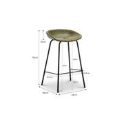 Brandon Vegan Leather Barstool | Set of 2 | Vintage Green gallery detail image