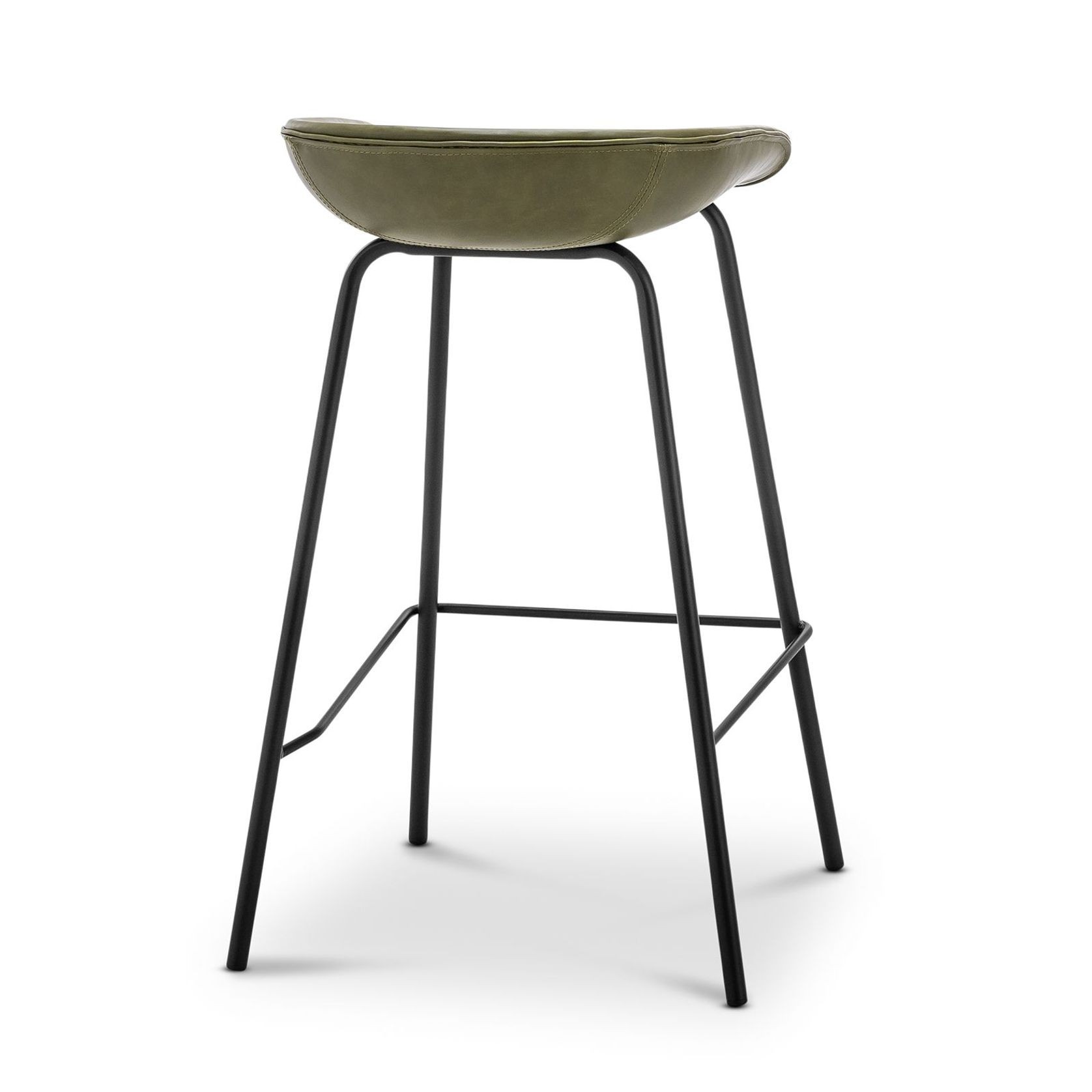 Brandon Vegan Leather Barstool | Set of 2 | Vintage Green gallery detail image