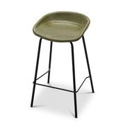 Brandon Vegan Leather Barstool | Set of 2 | Vintage Green gallery detail image