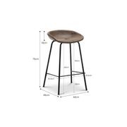 Brandon Vegan Leather Barstool | Set of 2 | Mocha Brown gallery detail image