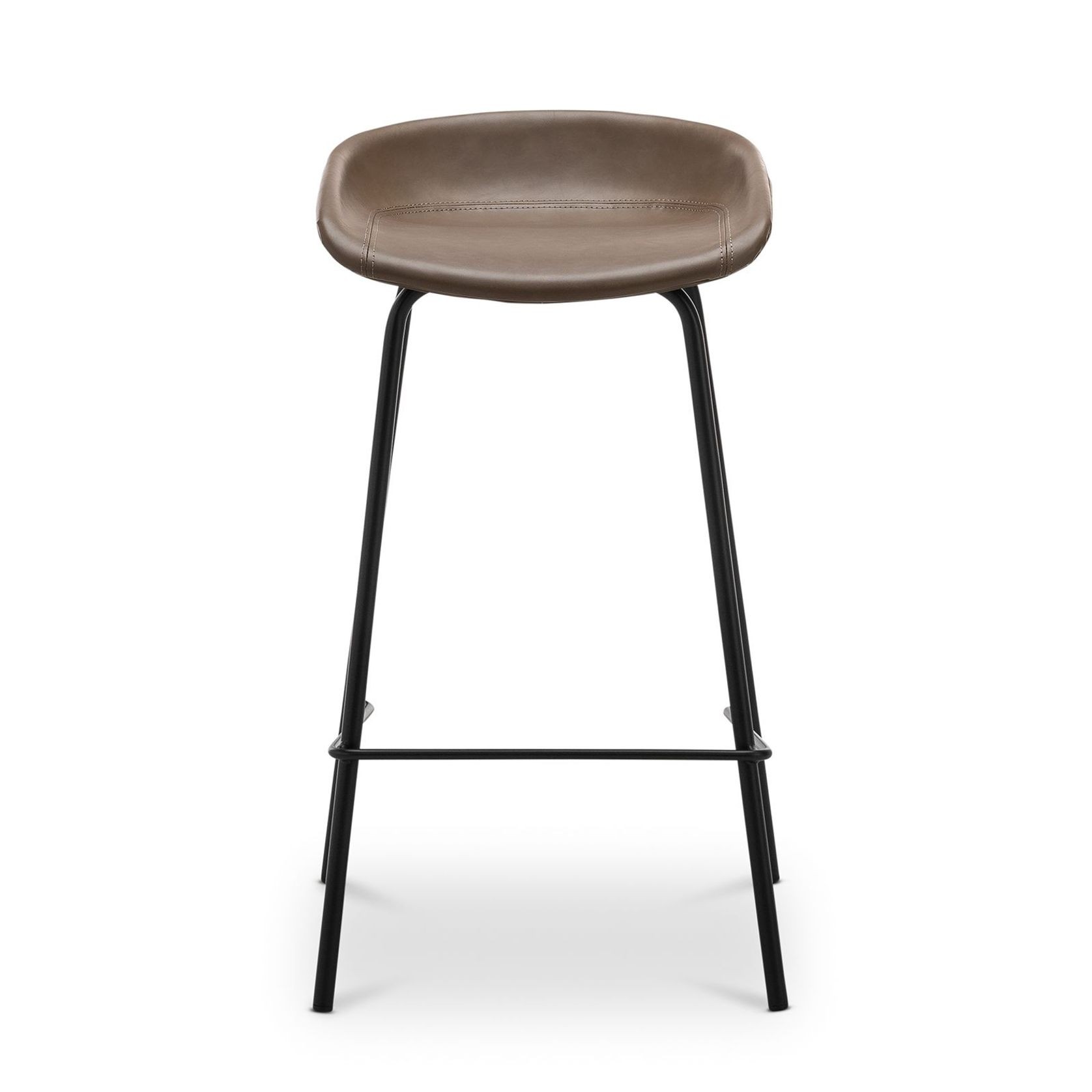 Brandon Vegan Leather Barstool | Set of 2 | Mocha Brown gallery detail image